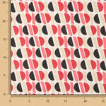 Geometric Print Viscose with Pink and Black Lurex - Ribes y Casals