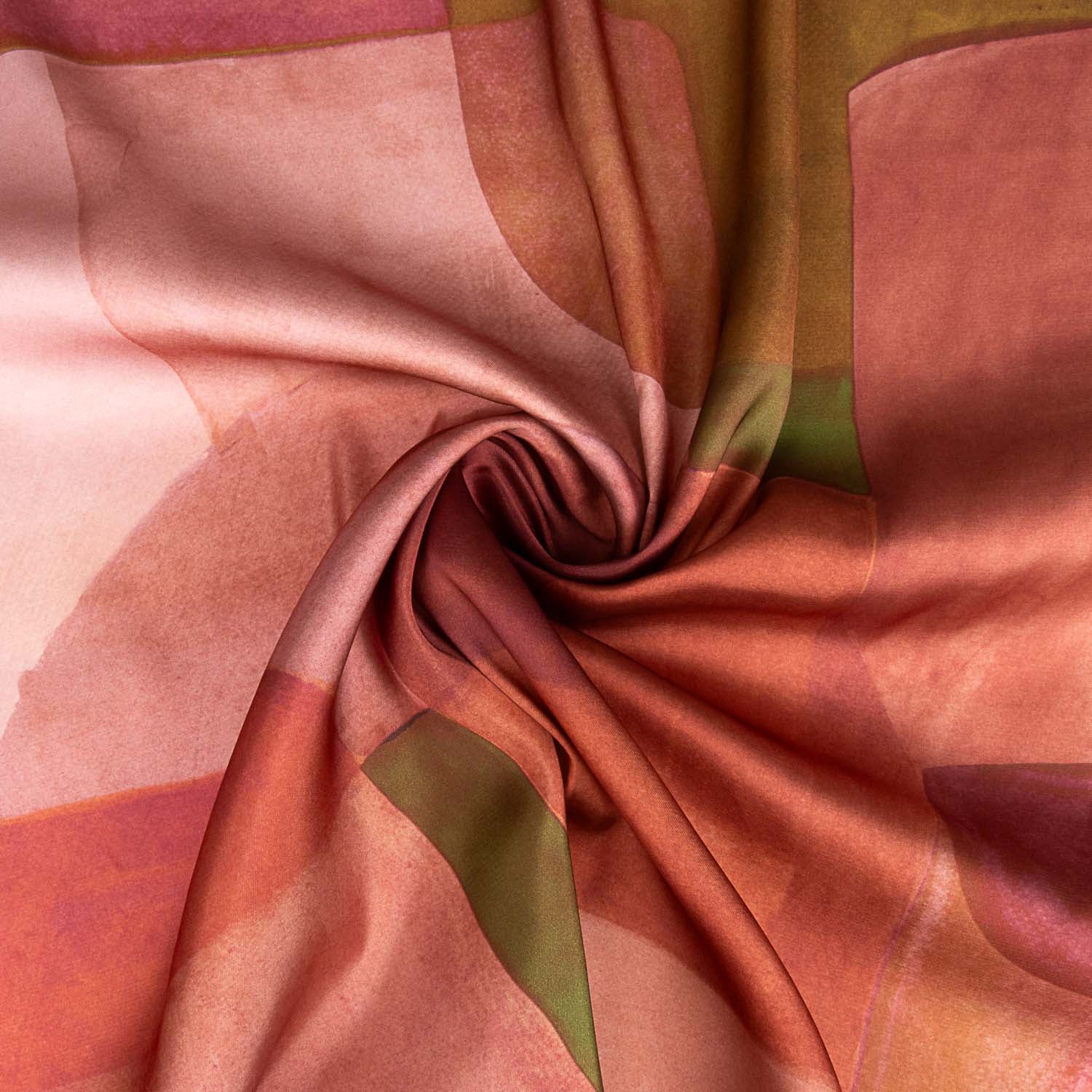 Terracotta Geo Print Polyester Satin - Ribes y Casals