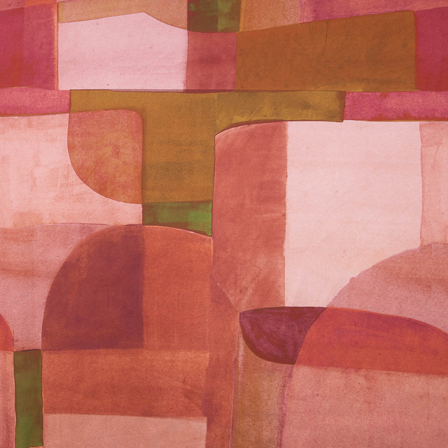 Terracotta Geo Print Polyester Satin - Ribes y Casals