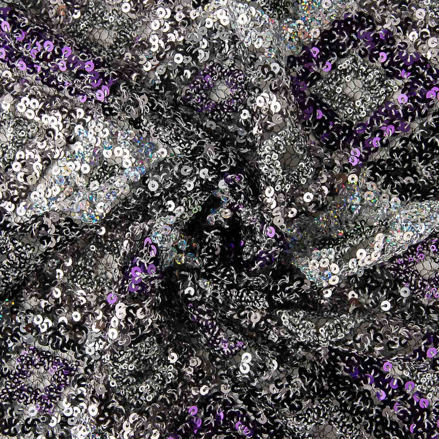 Silver and Mauve Diamond Lace Trim - Ribes y Casals