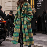 Glencoe double-faced fabric wool tweed in Emerald Green and Ochre - Ribes y Casals