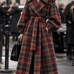 Glencoe double-faced fabric wool tweed in Red and Turquoise - Ribes y Casals