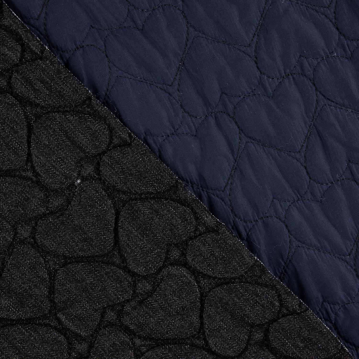 Double-sided quilted with black and navy Texan hearts - Ribes y Casals