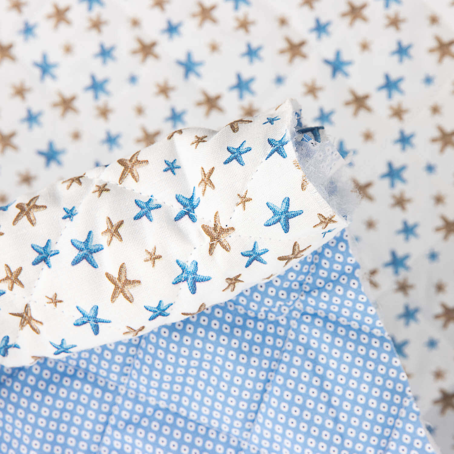 Padded Poplin Stars and Polka Dots Blue - Ribes y Casals