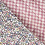 Padded Pink and Multicoloured Gingham Poplin - Ribes y Casals