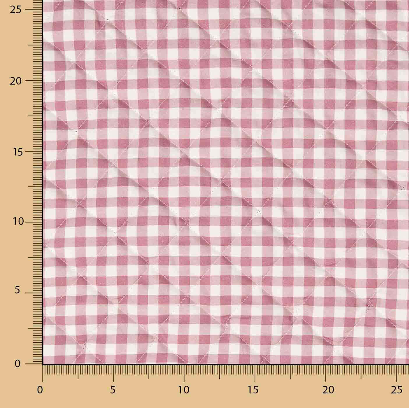 Padded Pink and Multicoloured Gingham Poplin - Ribes y Casals