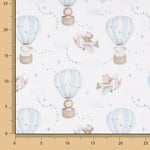 Blue Balloons and Aeroplanes Printed Percale - Ribes y Casals