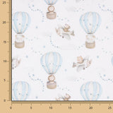 Blue Balloons and Aeroplanes Printed Percale - Ribes y Casals