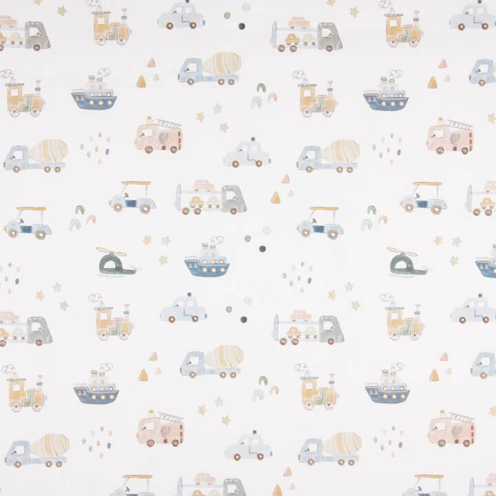 Printed Percale Children's Vehicles - Ribes y Casals