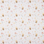 Percale printed with a pattern of bees and flowers - Ribes y Casals