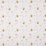 Percale printed with a pattern of bees and flowers - Ribes y Casals