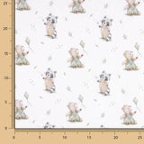 Printed Bear and Raccoon Percale - Ribes y Casals