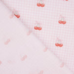 Pink Gingham Cherry Print Percale - Ribes y Casals
