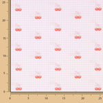 Pink Gingham Cherry Print Percale - Ribes y Casals