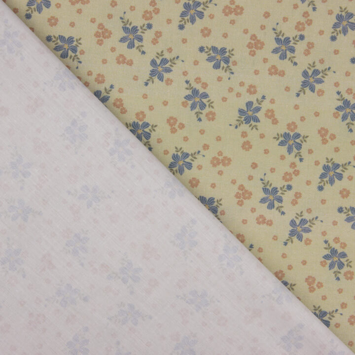 Blue and Pink Printed Percale - Ribes y Casals