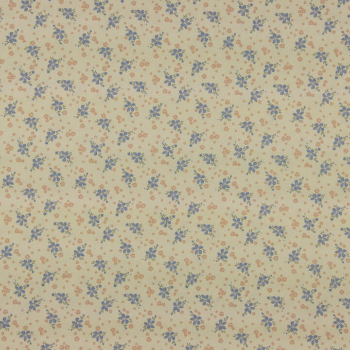 Blue and Pink Printed Percale - Ribes y Casals