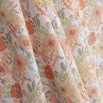 Orange Watercolour Floral Print Percale - Ribes y Casals