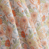 Orange Watercolour Floral Print Percale - Ribes y Casals