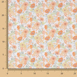 Orange Watercolour Floral Print Percale - Ribes y Casals