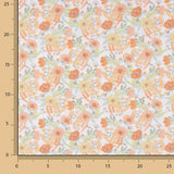 Orange Watercolour Floral Print Percale - Ribes y Casals