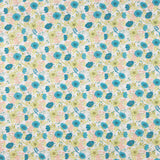 Turquoise Floral Printed Percale - Ribes y Casals