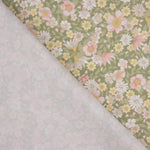 Green Floral Meadow Print Percale - Ribes y Casals