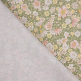 Green Floral Meadow Print Percale - Ribes y Casals