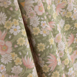 Green Floral Meadow Print Percale - Ribes y Casals