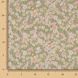 Green Floral Meadow Print Percale - Ribes y Casals