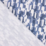 Retro Blue Geometric Print Percale - Ribes y Casals