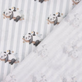 Grey Stripes and Pandas Printed Percale - Ribes y Casals