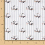 Grey Stripes and Pandas Printed Percale - Ribes y Casals
