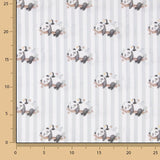 Grey Stripes and Pandas Printed Percale - Ribes y Casals