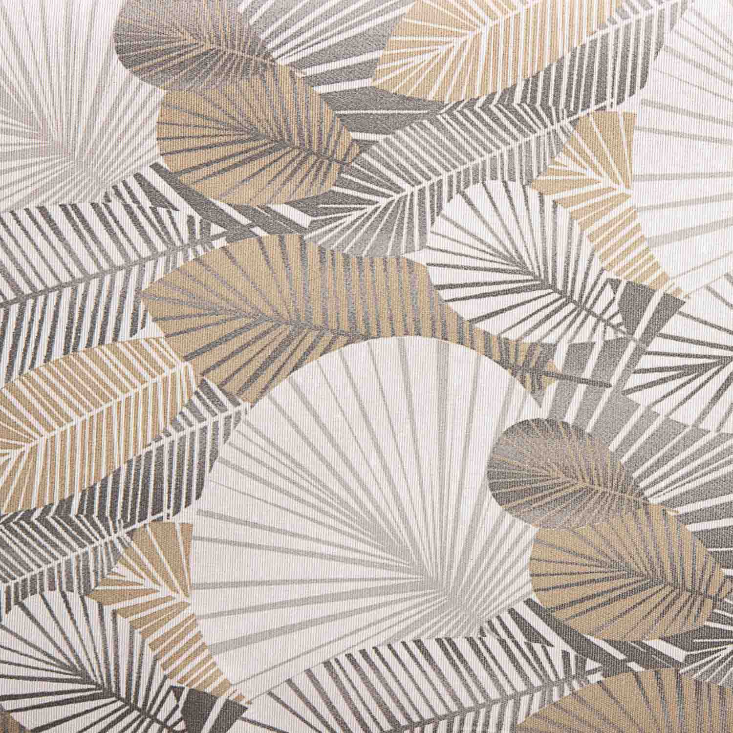 Resin-coated tablecloth with geometric leaves in beige and grey - Ribes y Casals