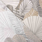 Resin-coated tablecloth with geometric leaves in beige and grey - Ribes y Casals