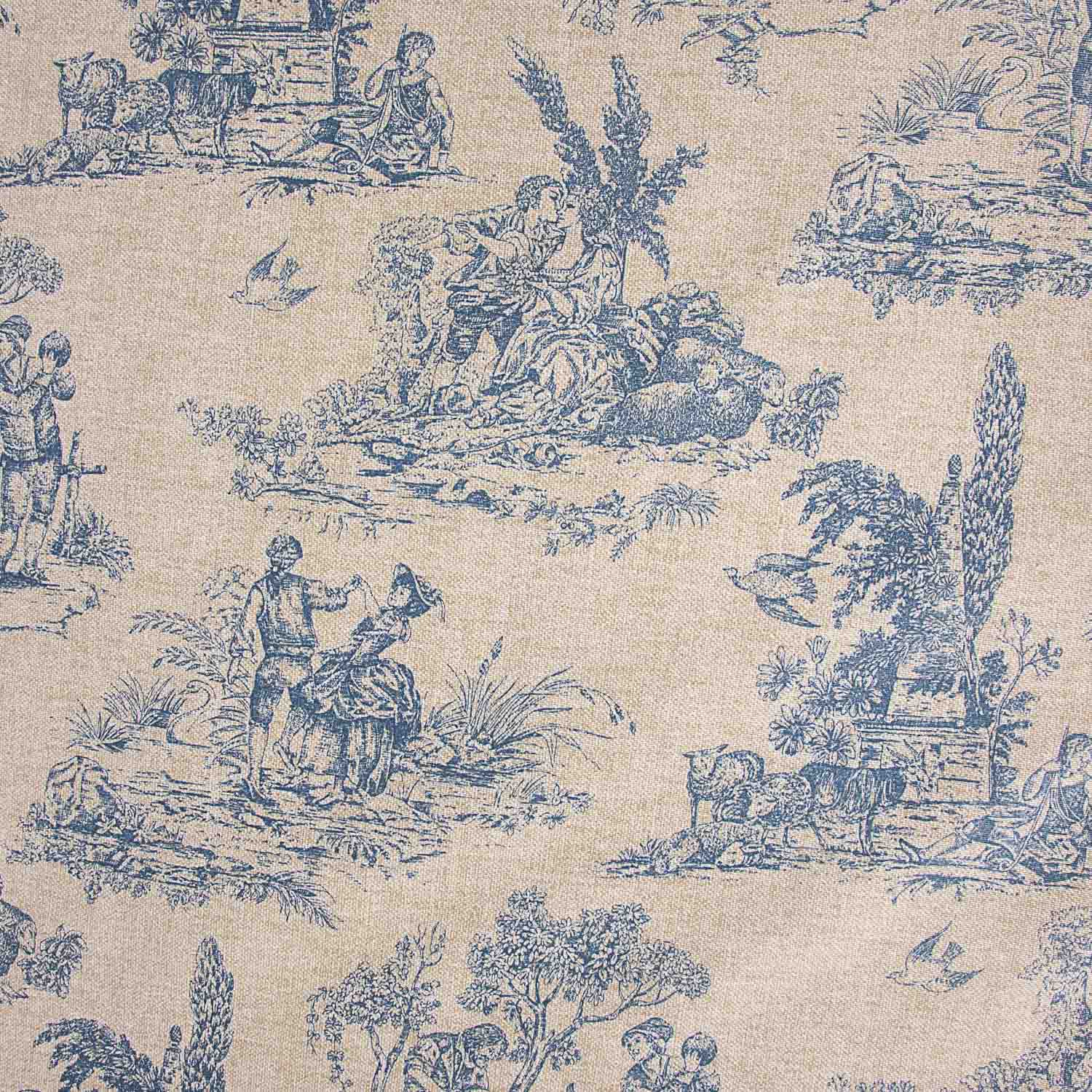 Blue Toile Nature Resin-Coated Tablecloth - Ribes y Casals