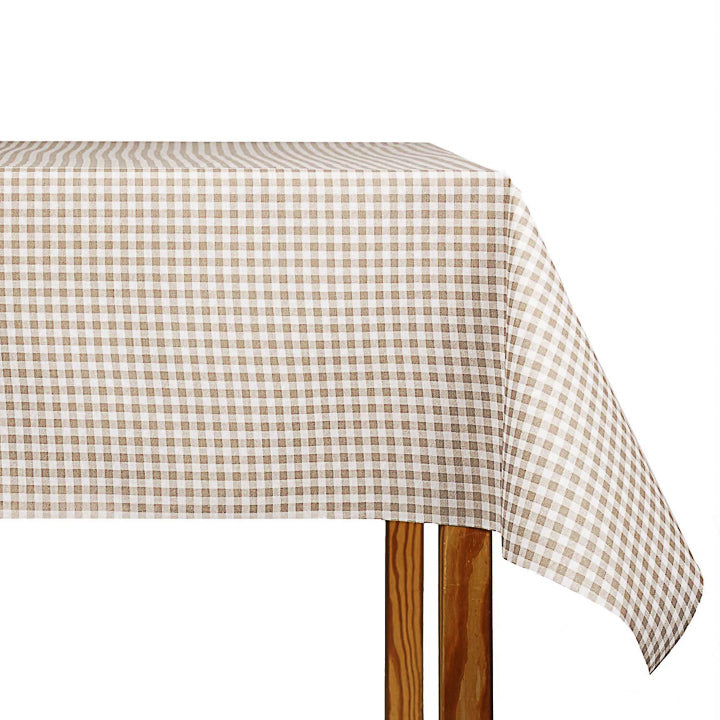Beige Vichy Stain-Resistant Tablecloth - Ribes y Casals