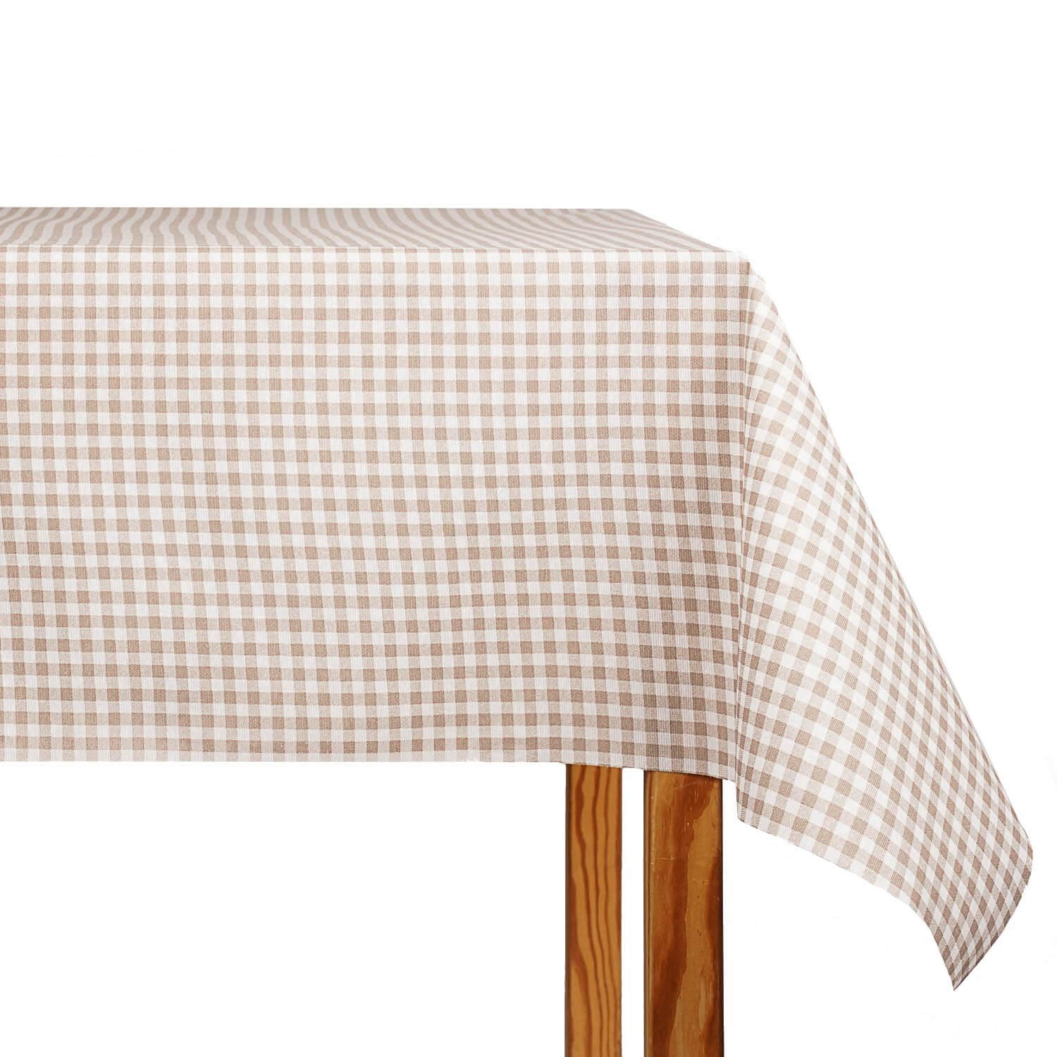 Beige Vichy Stain-Resistant Tablecloth - Ribes y Casals