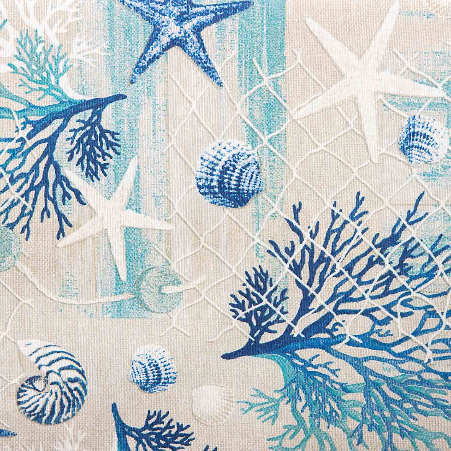 Marine Coral Blue Waxed Tablecloth - Ribes y Casals
