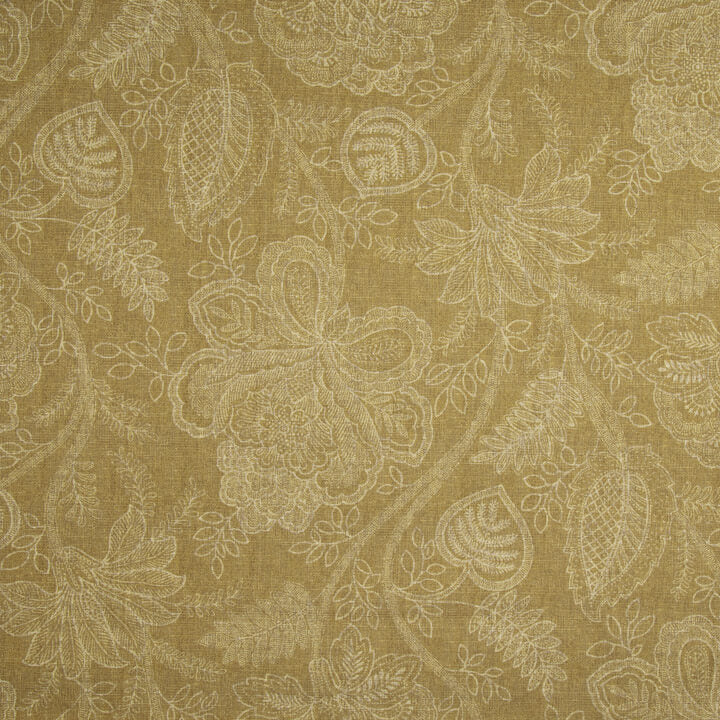 Mustard-coloured Provençal Floral Cotton Canvas - Ribes y Casals