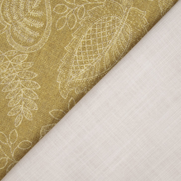 Mustard-coloured Provençal Floral Cotton Canvas - Ribes y Casals