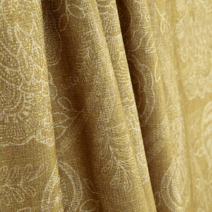 Mustard-coloured Provençal Floral Cotton Canvas - Ribes y Casals