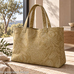 Mustard-coloured Provençal Floral Cotton Canvas - Ribes y Casals