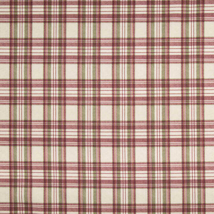 Cotton canvas with Balmoral checks in maroon - Ribes y Casals