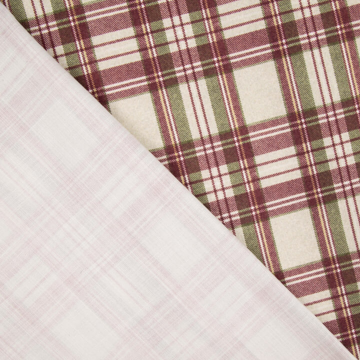Cotton canvas with Balmoral checks in maroon - Ribes y Casals