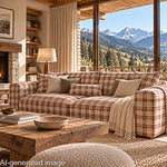 Cotton canvas with Balmoral checks in maroon - Ribes y Casals