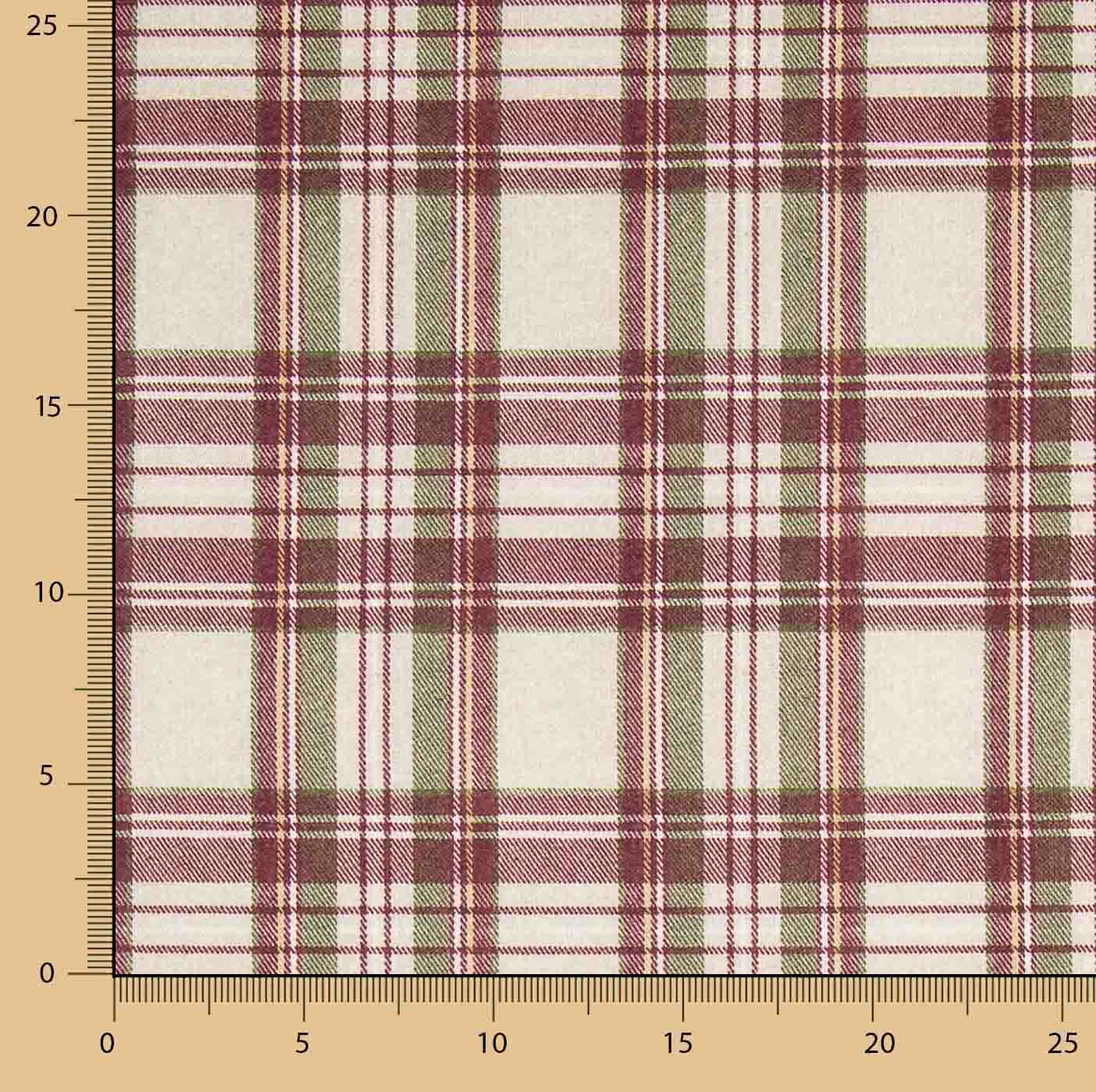 Cotton canvas with Balmoral checks in maroon - Ribes y Casals