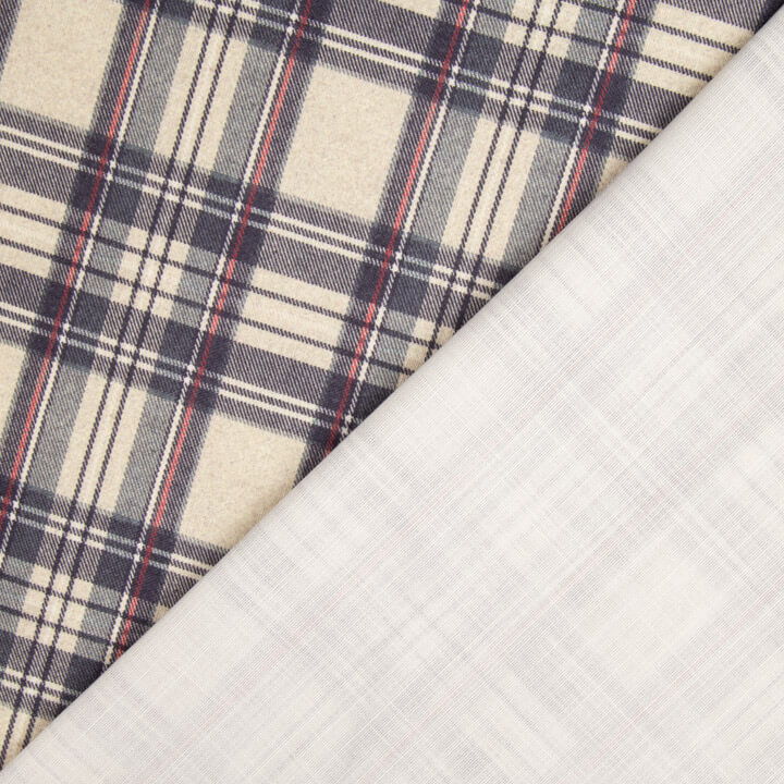 Balmoral Blue Cotton Canvas with Checks - Ribes y Casals