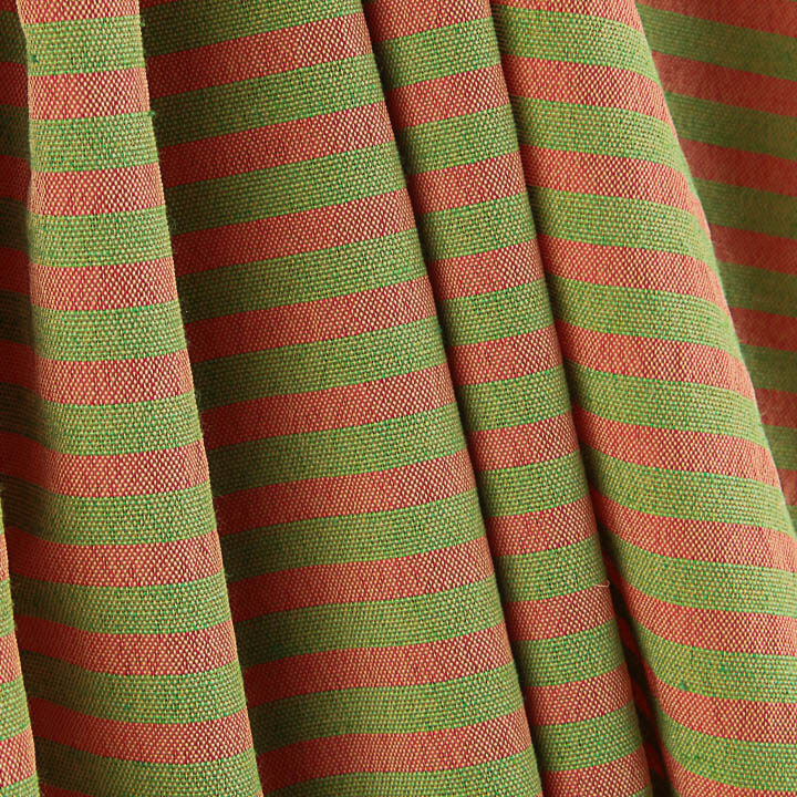 Lightweight Bámbula, Two-Tone Coral and Green Stripes - Ribes y Casals