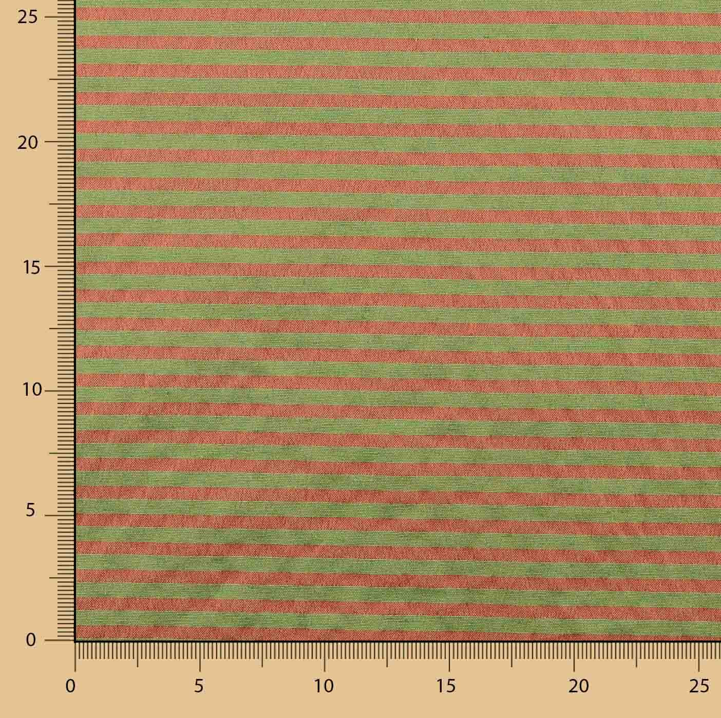 Lightweight Bámbula, Two-Tone Coral and Green Stripes - Ribes y Casals